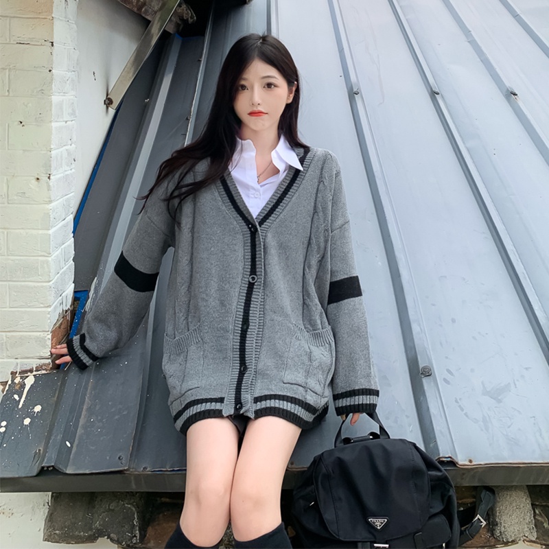 Áo Khoác Cardigan Dệt Kim Tay Dài Dáng Rộng Phong Cách Retro Hàn Quốc Thời Trang Cho Nữ | BigBuy360 - bigbuy360.vn