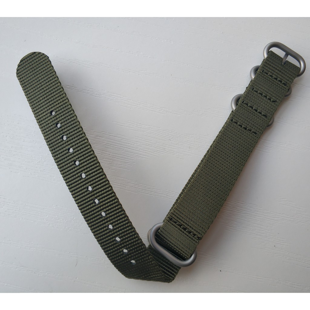 Dây Đồng Hồ Đeo Tay 22mm 24mm 26mm 23mm Nato Zulu Bằng Nylon Màu Xanh Quân Đội