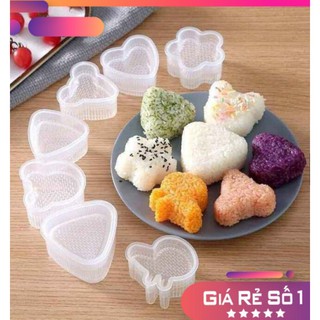 Khuôn làm cơm nắm onigiri, set 7 khuôn cơm silicon