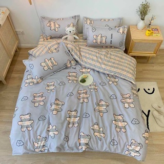 Bộ Gra Trải Giường 5 Món (Hình Thật) Chần Bông Gấu Xanh Mát M2*2M-M4*2M- M6*2M-M8*2M