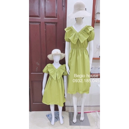 Set đầm mẹ và bé cổ bèo