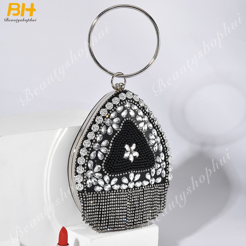 Túi Xách Đính Đá Hình Giọt Nước Phong Cách Âu Mỹ Thời Trang Dự Tiệc Cho Nữ