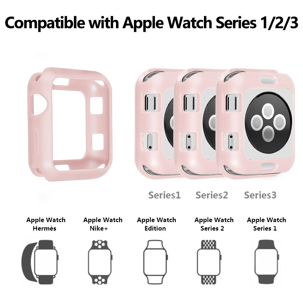 Ốp bảo vệ mềm nhiều màu tuỳ chọn dành cho Apple Watch 38mm / 42mm / 40mm / 44mm 5/4/3/2/1