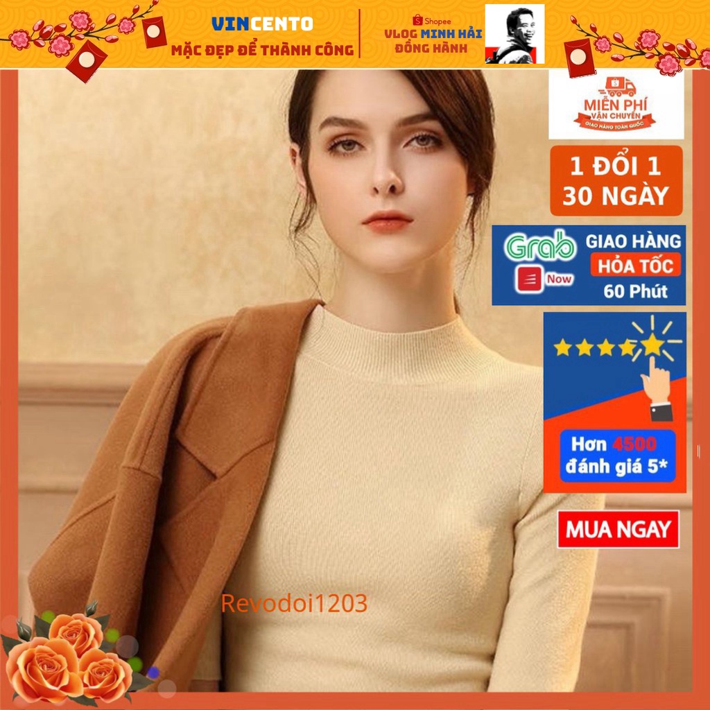 Áo Len Tăm Cổ 3 Phân Mềm Mịn Giữ Ấm Vượt Trội Co giãn Nhiều Màu Dễ Phối Đồ Hàng Quảng Châu