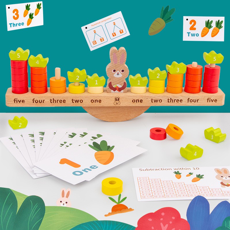 Bộ Đồ Chơi Toán Học Hình Thỏ Theo Montessori Nhựa Việt Nhật - Hàng Chính Hãng