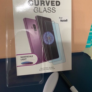Dán kính cường lực Full keo UV Samsung Note 8 Full keo màn hình không che tai thỏ