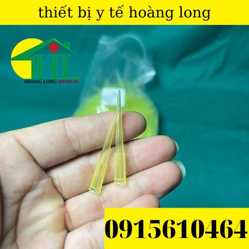 [ Combo 10 túi ] Đầu Côn Vàng Thường Không Khía 200ul Dùng Thí Nghiệm Cho Gilson Pipette Túi 1000 Cái