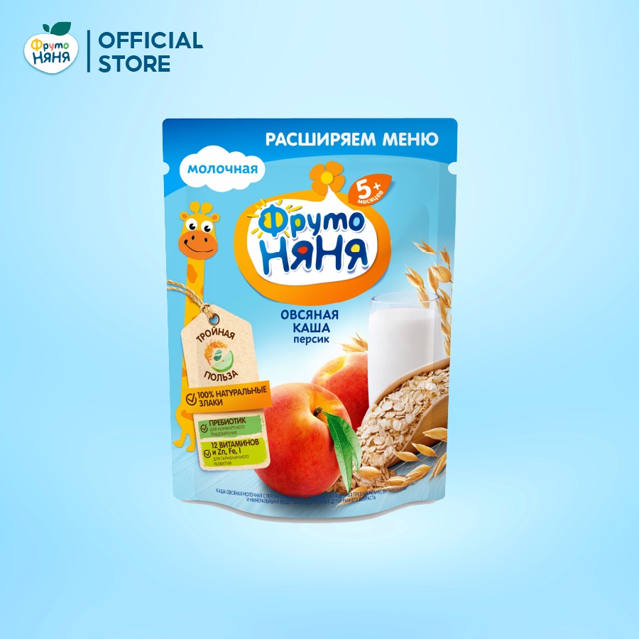 Bột yến mạch vị đào Fruto Nyanya 200g