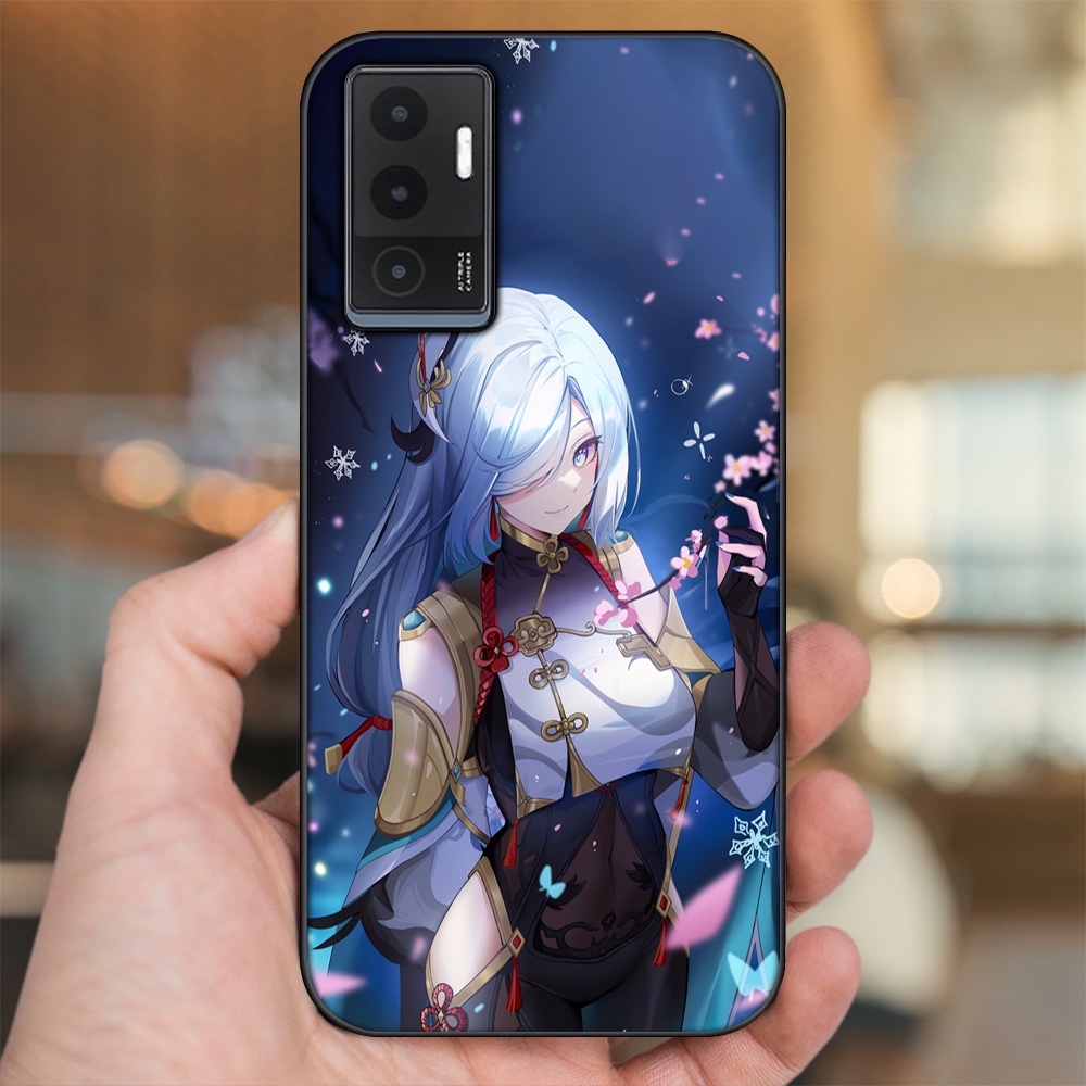Ốp lưng Vivo V23e viền đen in hình Shenhe Genshin Impact