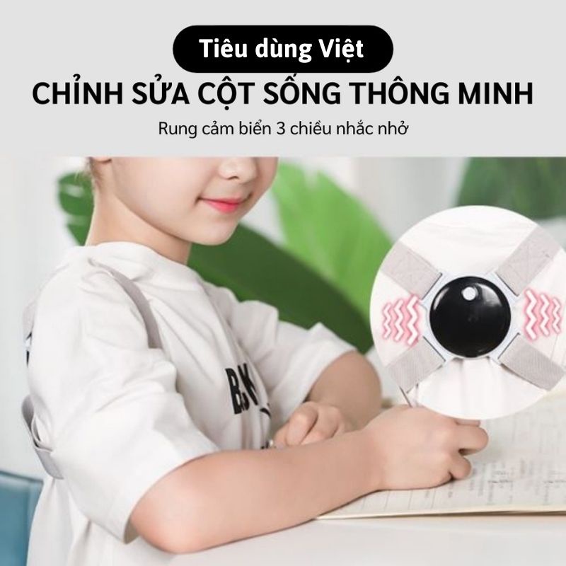 😍Hà Nội😍Đai chống gù lưng trẻ em, nam nữ thông minh J3000 thế hệ mới, dòng định hình cột sống có cảm biến