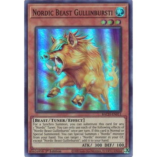 Thẻ bài Yugioh - TCG - Nordic Beast Gullinbursti / BACH-EN011'