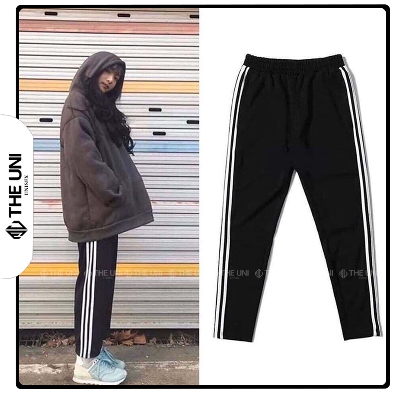 Quần Thể Thao Unisex 3 Sọc Chất Thun Lạnh Co Giãn Tốt Đi Học Đi Chơi Phong Cách Trẻ Trung Cá Tính