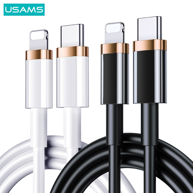 Dây cáp sạc nhanh Usams 1.2m / 2m 20w usb-c - ip cho điện thoại/ máy tính bảng/ notebook