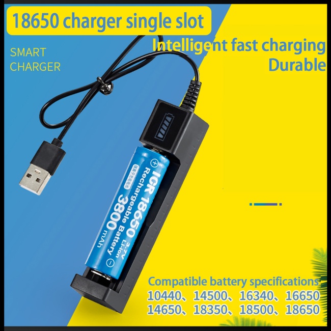 Bộ Sạc Pin Lithium 18650 Thông Minh Có Cổng Usb Kèm Đèn Báo