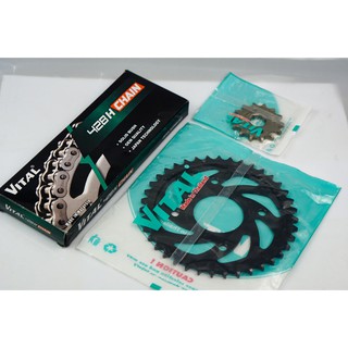 Nhông sên dĩa Raider FI / Satria FI - NSD dùng sên vàng 9 ly, sên phốt cao su (sên TFX),  sên 9ly, sên 10 ly VITAL