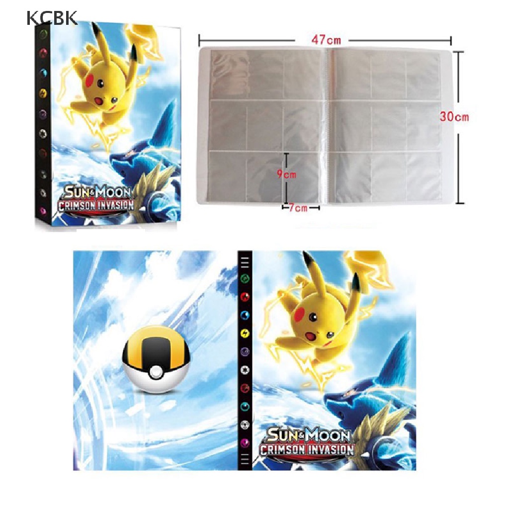 KC 6 Pocket Album Pokemon Book Cartoon Pikachu Playing Game Map Pokémon Holder BK
