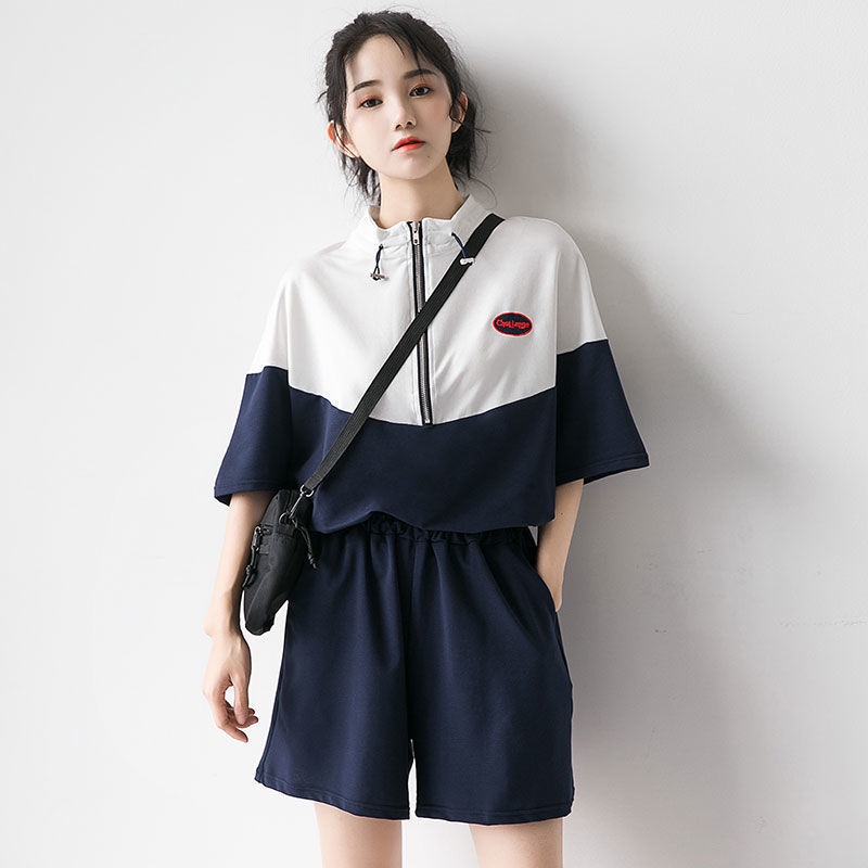 Bộ Đồ Thể Thao Gồm Áo Tay Ngắn + Quần Short Phong Cách Hàn Quốc Thời Trang Mùa Hè 2020 Cho Nữ | BigBuy360 - bigbuy360.vn