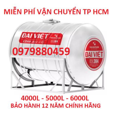 Bồn Nước nằm inox304 Đại Việt - bảo hành 12 năm (3000 lít- 6000 lít)