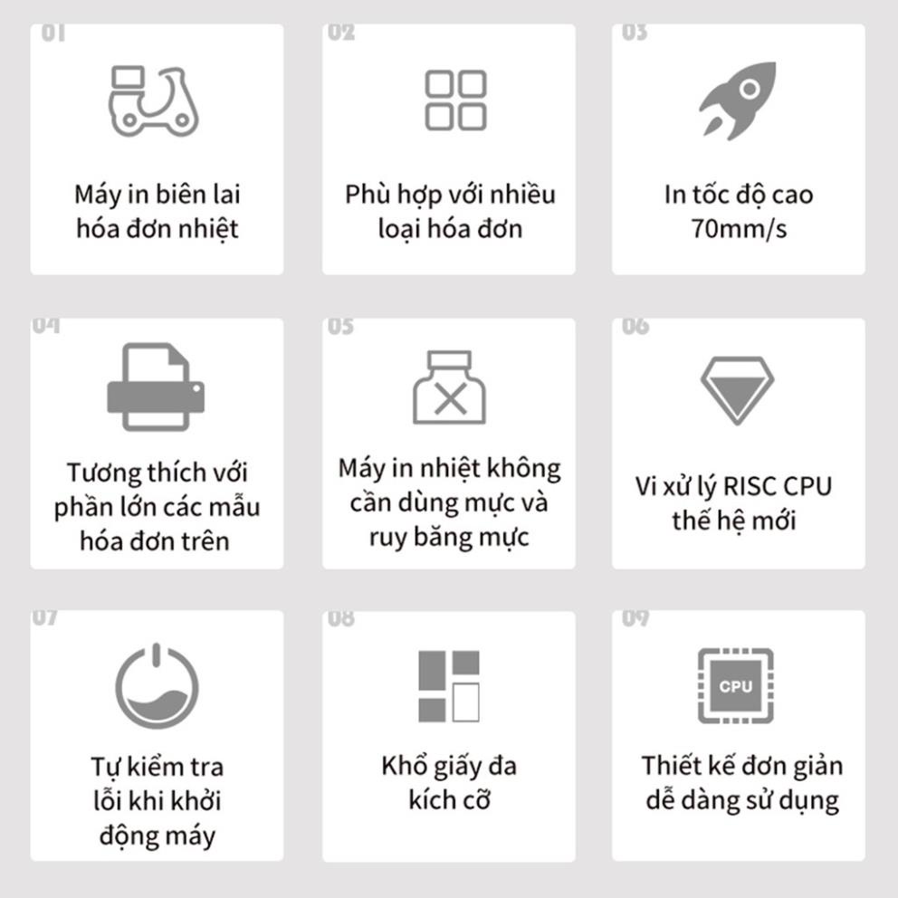 Máy In Nhiệt Deli Chất Lượng Chính Hãng - In Đơn Hàng, Phiếu Gửi, Logo, Tem, Bill, Biên Lai - DL-581PS / DL-581PWS .