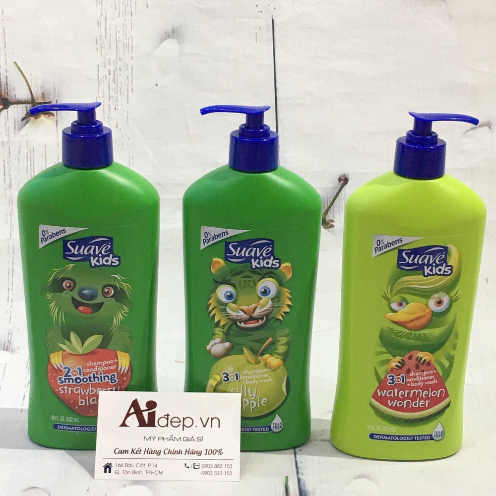 Tắm Gội Suave Kid 2in1 & 3in1 523ml Mẫu Mới