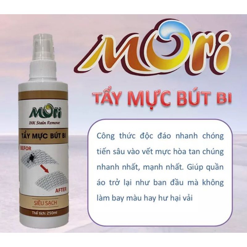 Tẩy mực bút bi Mori chuyên tẩy các vết mực bút bi 250ml