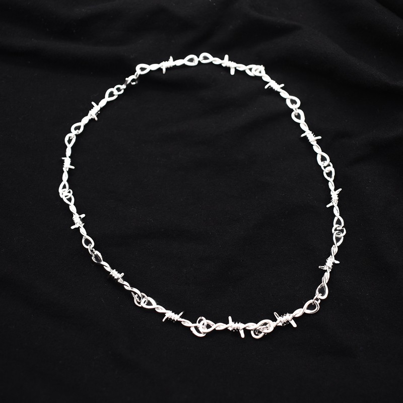 Dây chuyền thiết kế kiểu dây kẽm gai phong cách hip hop độc đáo cá tính thời trang