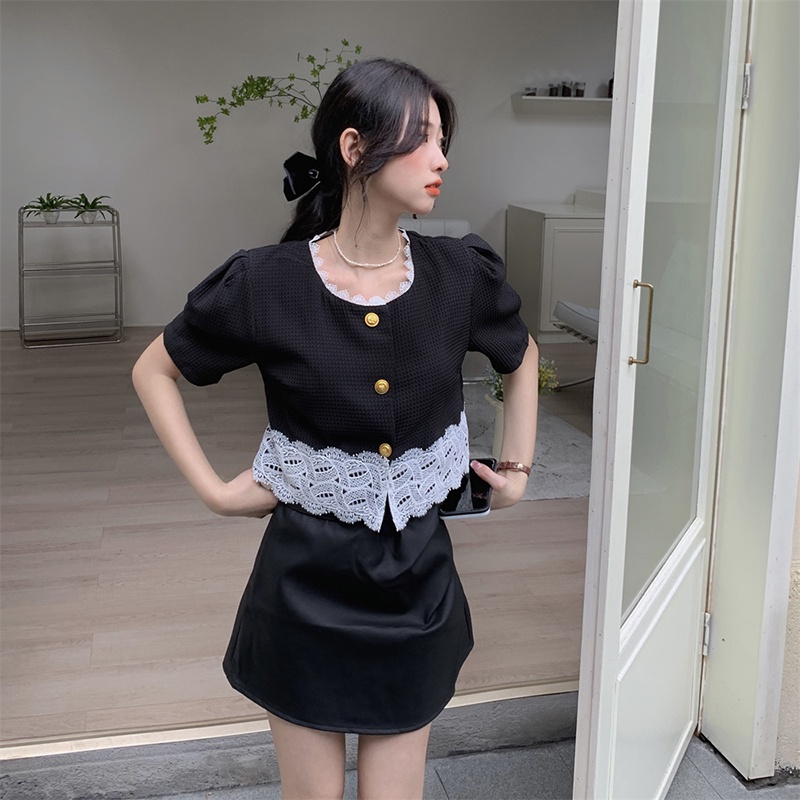 Áo Khoác Cardigan Ngắn Phối Ren Thời Trang Mùa Hè Cho Nữ