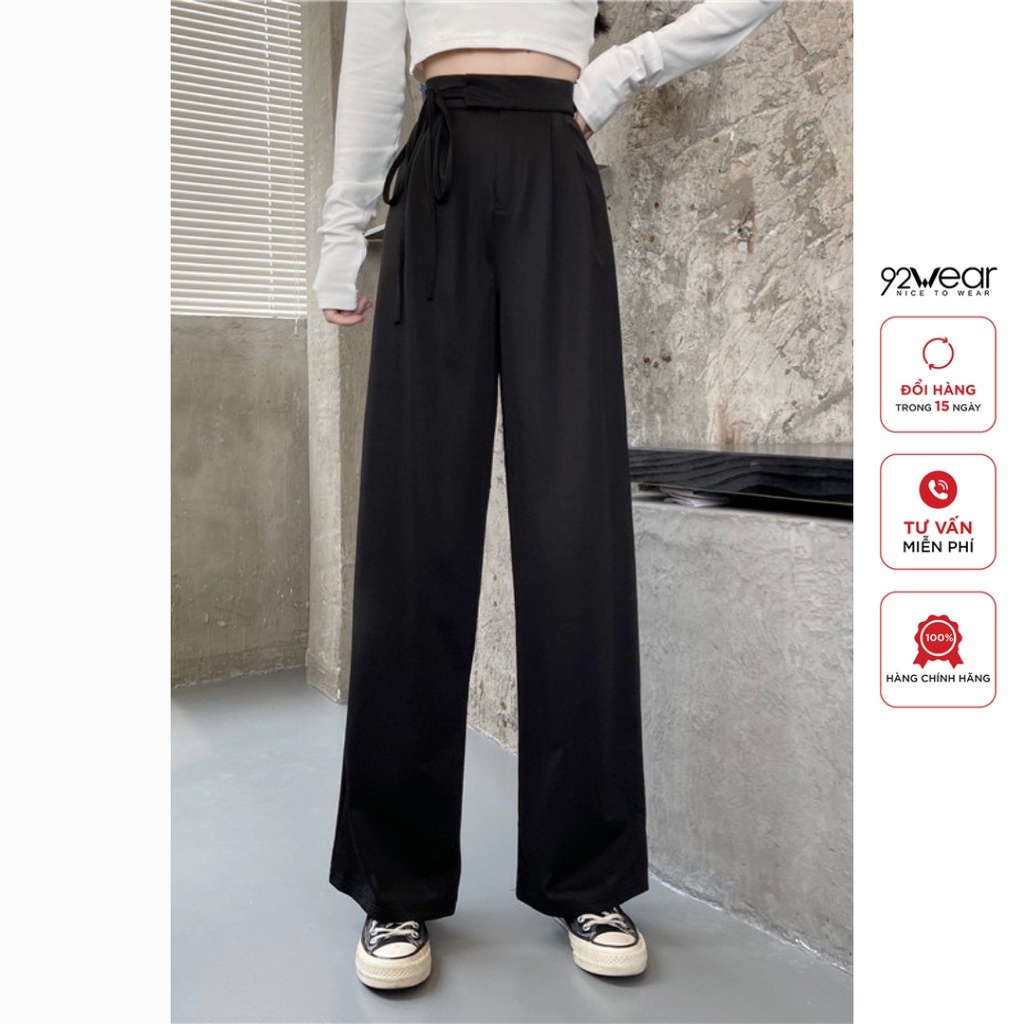 Quần suông 92WEAR vải ruby Hàn mướt mịn, mặt vải đẹp trẻ, chất đanh dày dặn WQ044