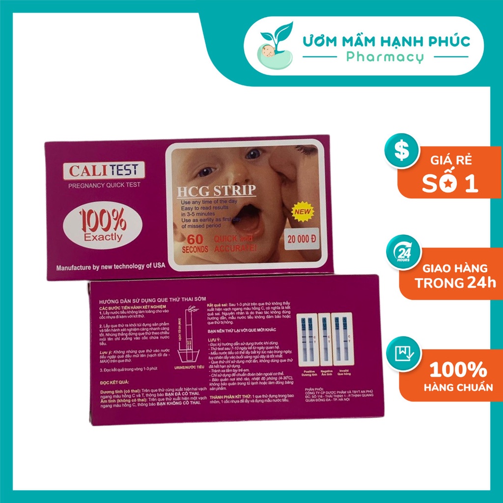 QUE THỬ THAI CALI TEST - PHÁT HIỆN THAI SỚM, CHÍNH XÁC