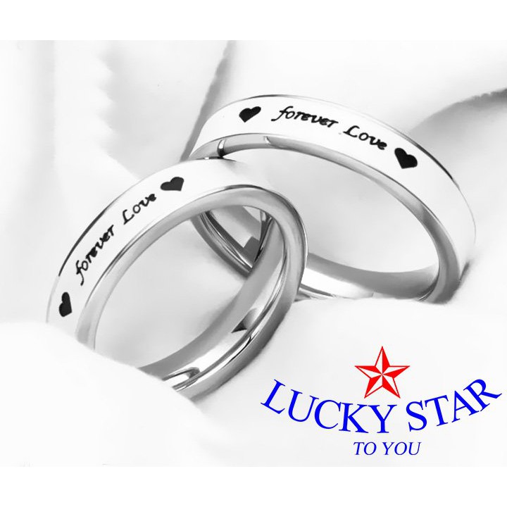 Nhẫn đôi forever love độc đáo - phụ kiện trang sức inox cặp đôi ý nghĩa - 1 chiếc