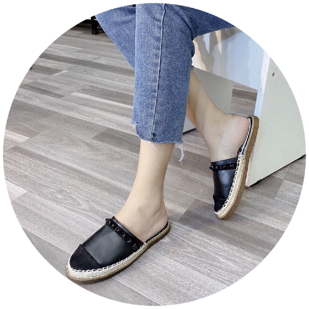 Giày sục đế cói êm chân da lỳ mềm chất đẹp | BigBuy360 - bigbuy360.vn