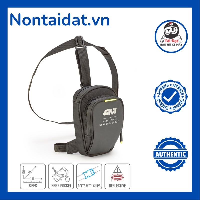 [Chính hãng] Túi đeo đùi GIVI EA139 15lit thương hiệu Italia đi moto xe máy