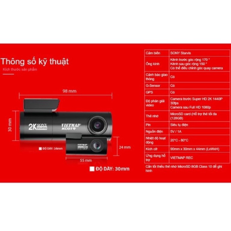 [ Shop Uy Tín ] VIETMAP KC01 v.2 Camera hành trình Cảnh Báo Giao Thông ver 2.0 Cảm biến 2K Sony Starvis - Hàng chính hãn | BigBuy360 - bigbuy360.vn