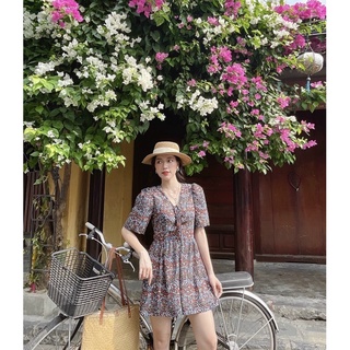 Bộ jumpsuit hoa hai lớp hàng thiết kế cao cấp