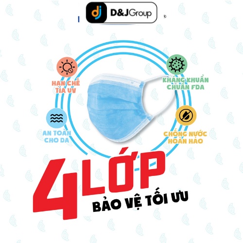 4D MASk - COMBO 3 Hộp Khẩu Trang Kháng Khuẩn Chính Hãng Cty D&J GROUP, 4D Thời Trang 4 lớp (10 cái/hộp)