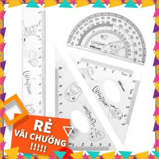 Bộ 5 dụng cụ đo, eke,  compa Deli  E9598