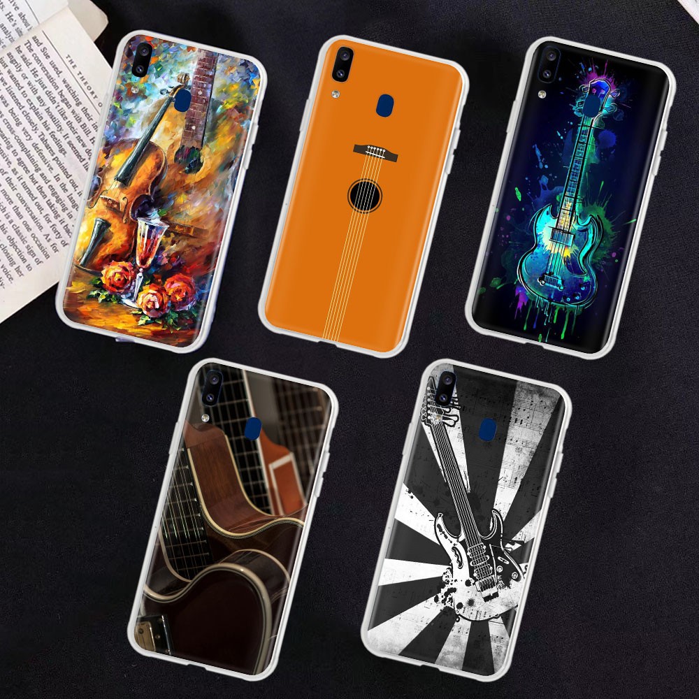 Ốp Điện Thoại Trong Suốt Hình Đàn Guitar Cho iPhone 5S 8 XR 6S 11 5 6 7 Pro Max SE Plus