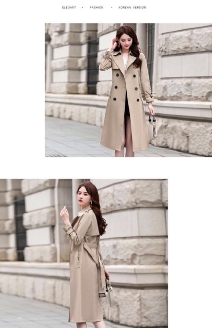 Áo Khoác Mangto nữ dáng dài phong cách hàn quốc, thời trang thu đông Quảng Châu