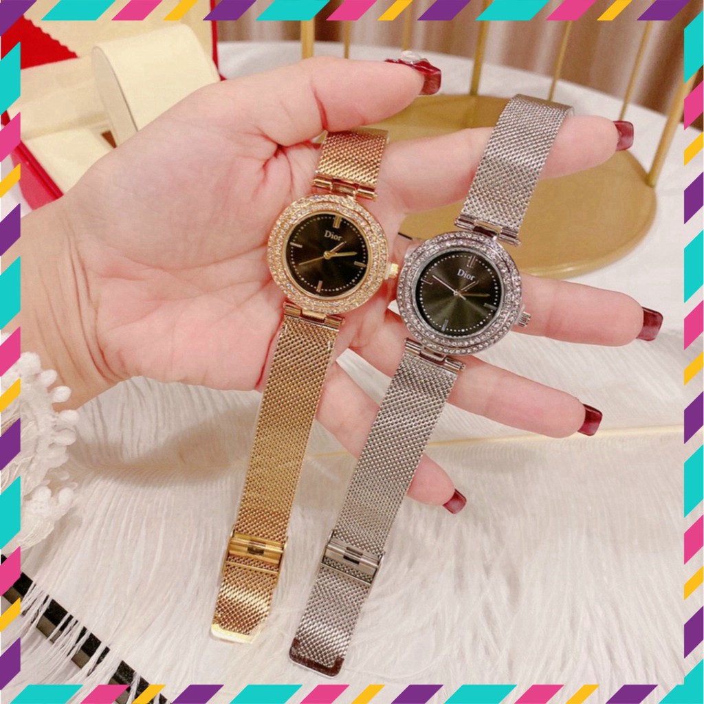 Đồng hồ nữ D.I.O.R dây mành hợp kim ko ko rỉ hợp trend thời trang giới trẻ, chống nước, bảo hành 12 tháng dong ho nu