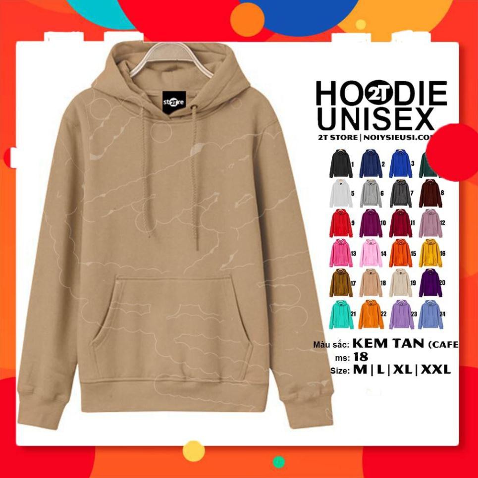 ÁO NỈ BÔNG CÓ NÓN HOODIE TRƠN TÚI TRƯỚC UNISEX (HÀNG CAO CẤP - SIÊU SALE)