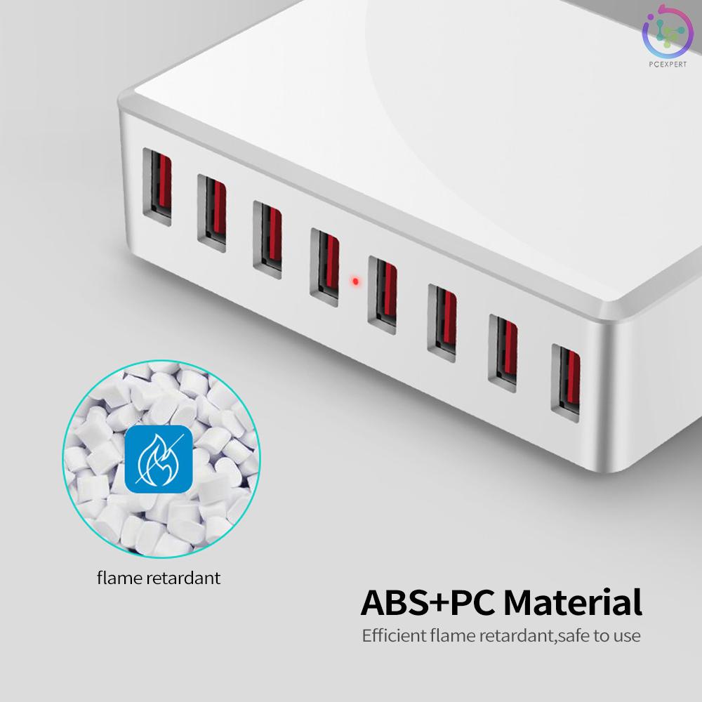 WLX-T9 8 Port USB Charger 40W Quick Charging Portable Charger Station for Mobile Phone/Tablet /Multiple USB Devices EU Plug