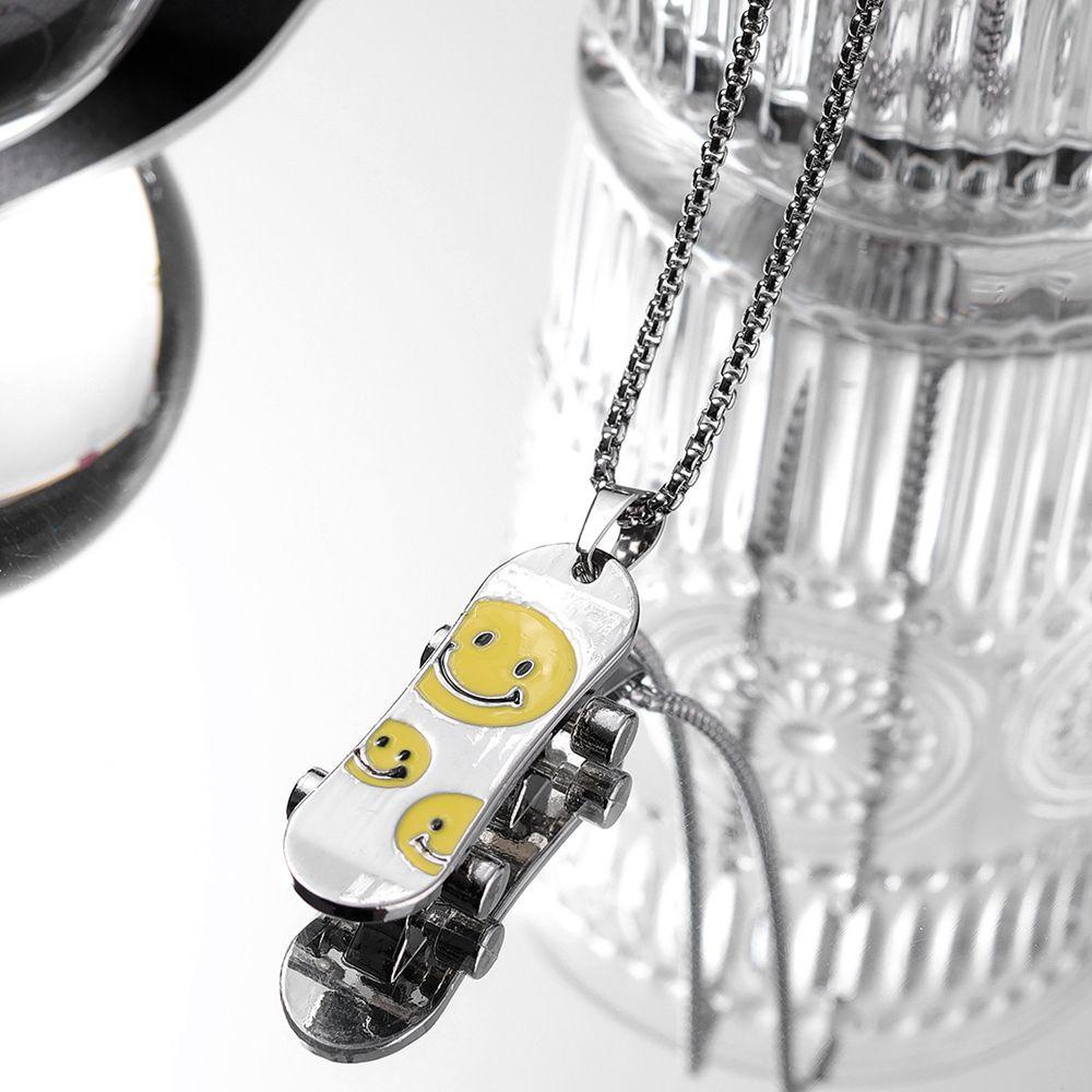 Vòng cổ Thép Titan Mặt Ván Trượt Phong Cách Hip Hop Đường Phố