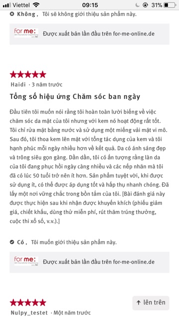 Olaz Anti-Wrinkle Pro Vital kem dưỡng da ban ngày LSF 15 hàng xách tay Đức