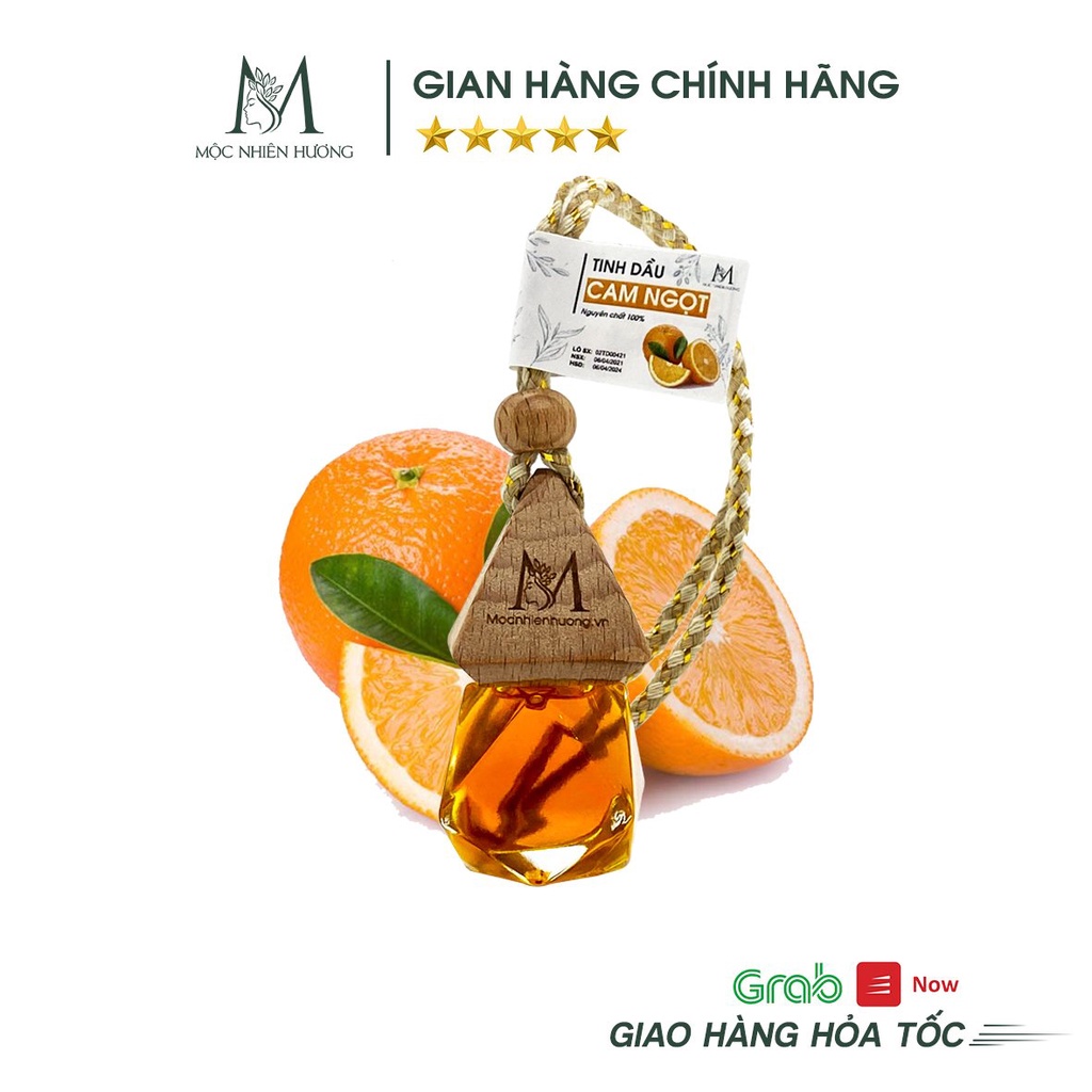 Tinh dầu treo xe ô tô nguyên chất 100% Mộc Nhiên Hương giúp thơm xe, khử mùi, chống say xe, thay thế nước hoa hiệu quả