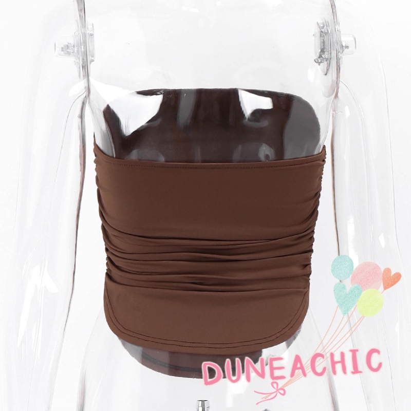 DUNEA Áo Ống Màu Trơn Thiết Kế Xẻ Tà Phong Cách Đường Phố Cá Tính Cho Nữ