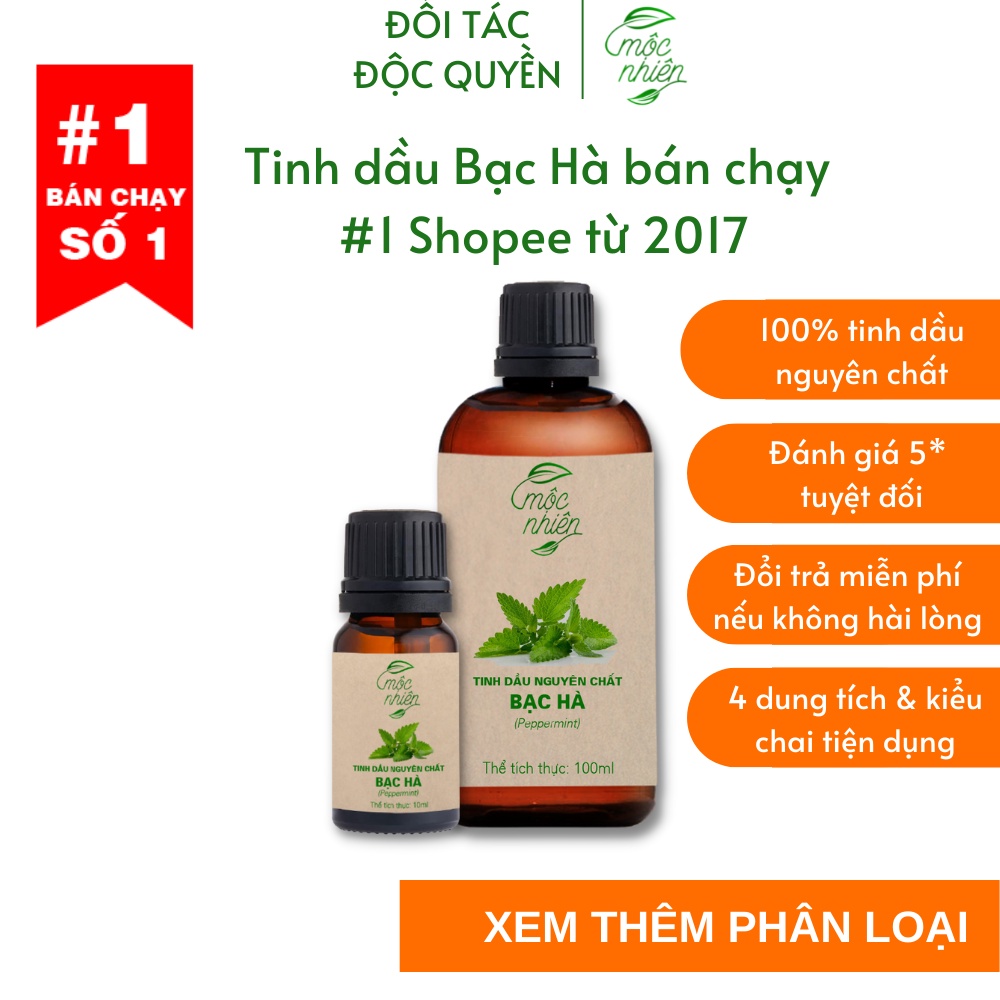 Tinh dầu Bạc Hà Mộc Nhiên nguyên chất có kiểm định