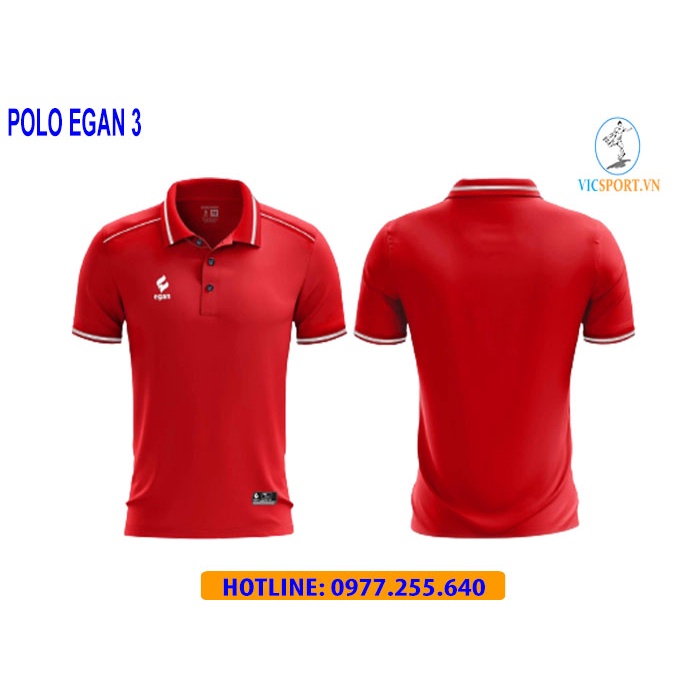 Áo Polo UV Egan Màu Đỏ 03 Bảo Vệ Làn Da Phù Hợp Tập Luyện Thể Thao Đi Chơi Dạo Phố UV03 - Vicsportvn
