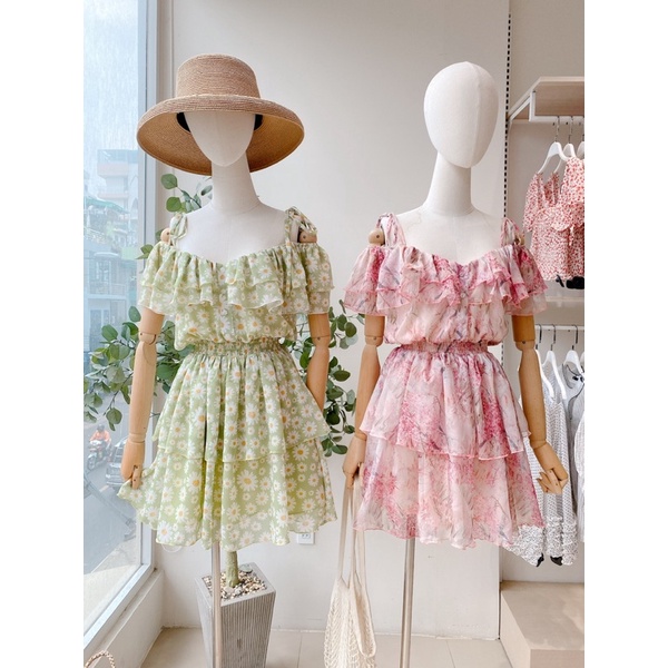 Váy nữ hoa nhí dáng chữ A chất liệu voan sang trọng MIEU - JMR04