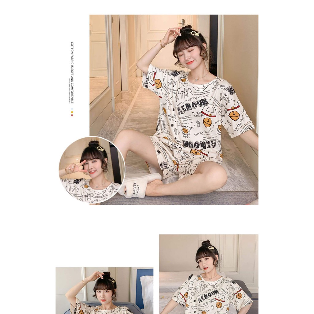 Đồ Bộ Nữ Mùa Hè Dễ Thương Nhiều Hình Nhiều Mẫu - Đồ Bộ Tay Ngắn Đủ Size BTTL103 | BigBuy360 - bigbuy360.vn