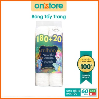 Bông tẩy trang nàng tiên cá mihoo túi 200 miếng mermaid cotton pads, bông tẩy trang mermaid cotton pads, bông giá rẻ